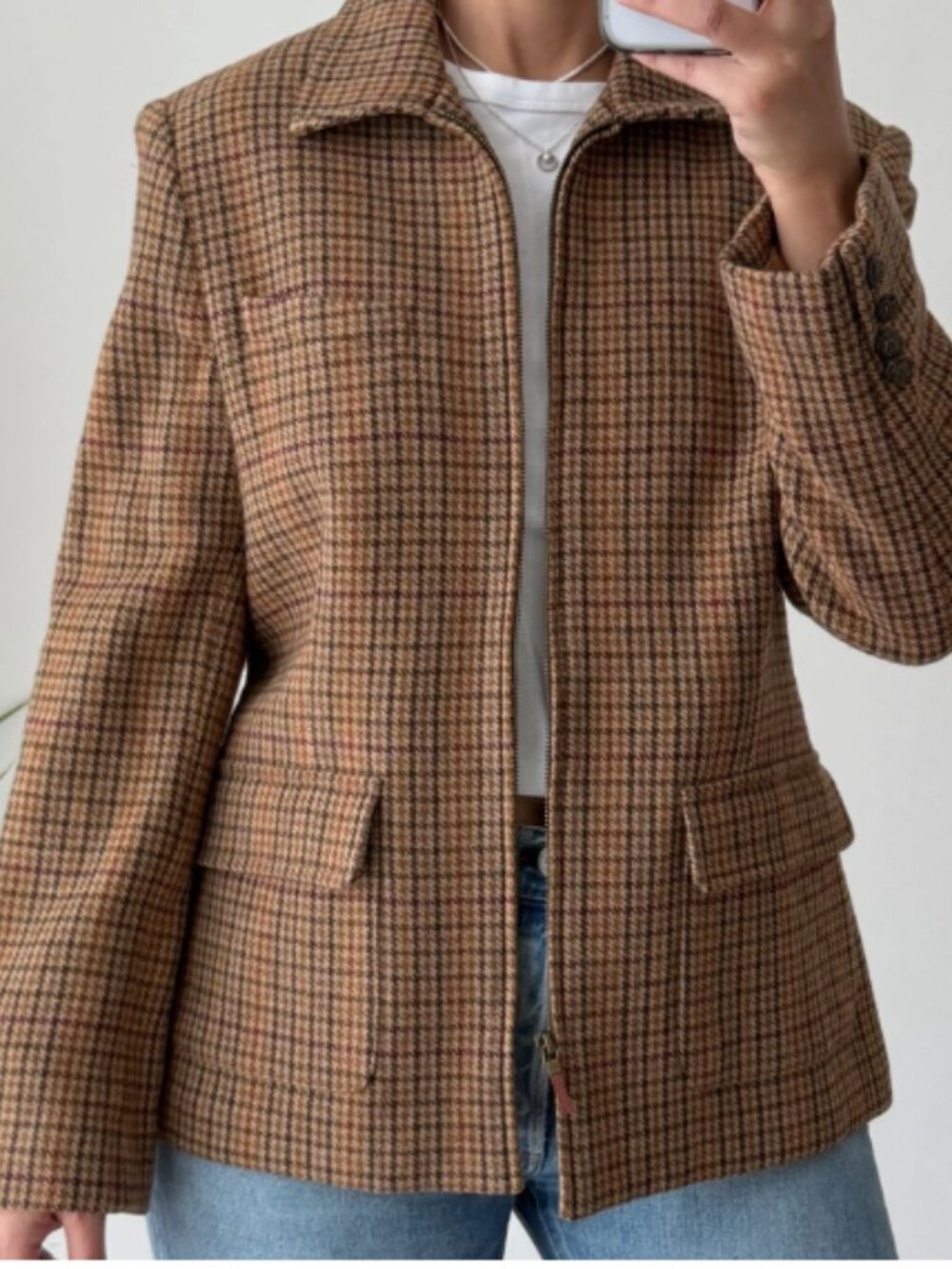 VTG Ralph Lauren Wool Houndstooth Riding Jacket 10 - Picture 1 of 11